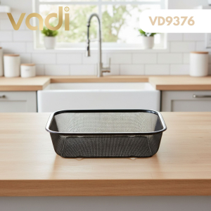 VESTA  METAL SÜZGEÇ DİKDÖRTGEN SİYAH 34*24 CM
